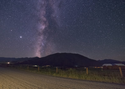 Milky Way behind hill in Baker, Oregon