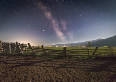 Milky Way over Farm fence in Baker Oregon