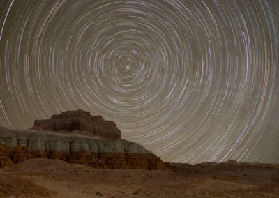 Star Trail in Goblin Valley Campground Utah