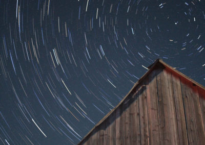 Star Trails and Old Red Barn in Oregon