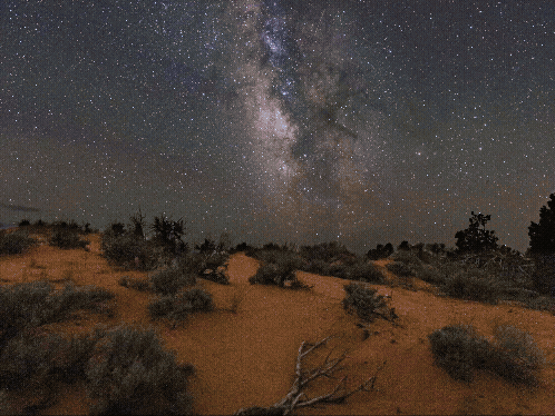 Milky Way rising over sand dunes