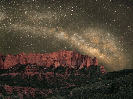 MIlky Way Panorama over Kolob Canyon