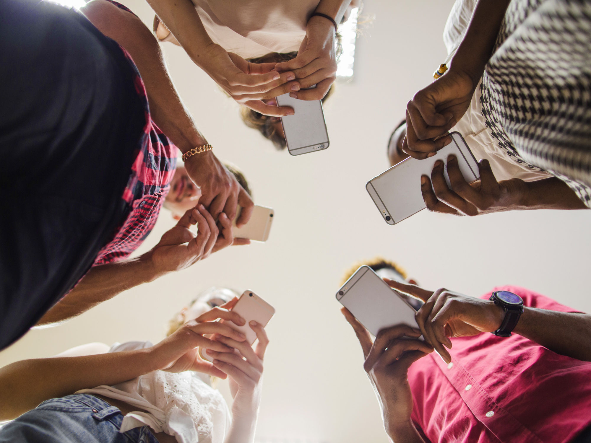 People on phones